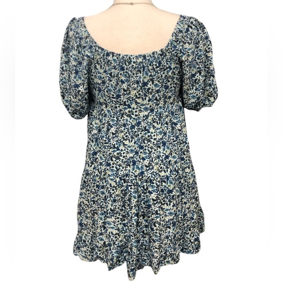 Wild Fable Blue Floral Puff Sleeve Mini Dress - Picture 4 of 8